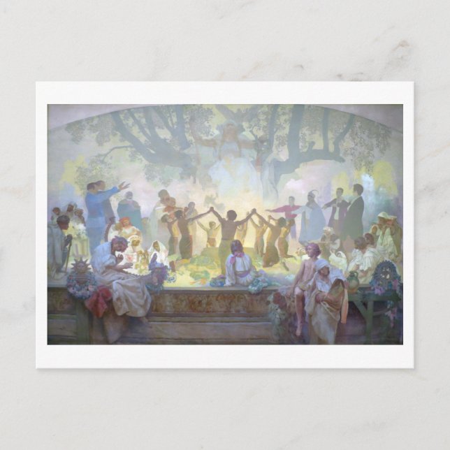 Cartão Postal #18 Juramento de Omladina sob a árvore eslava Lind (Frente)