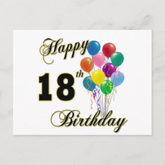 Cartão Postal 18os presentes de aniversário felizes