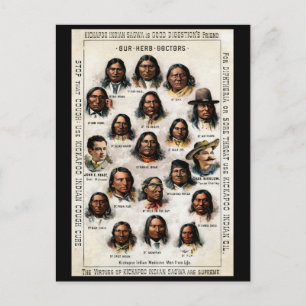 Cartão Postal 19º C. Poster de medicina indiana
