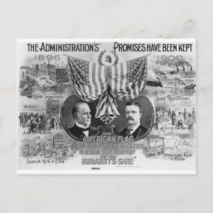 Cartão Postal 1900 Mckinley - Ursinho Roosevelt