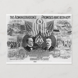 Cartão Postal 1900 Mckinley - Ursinho Roosevelt