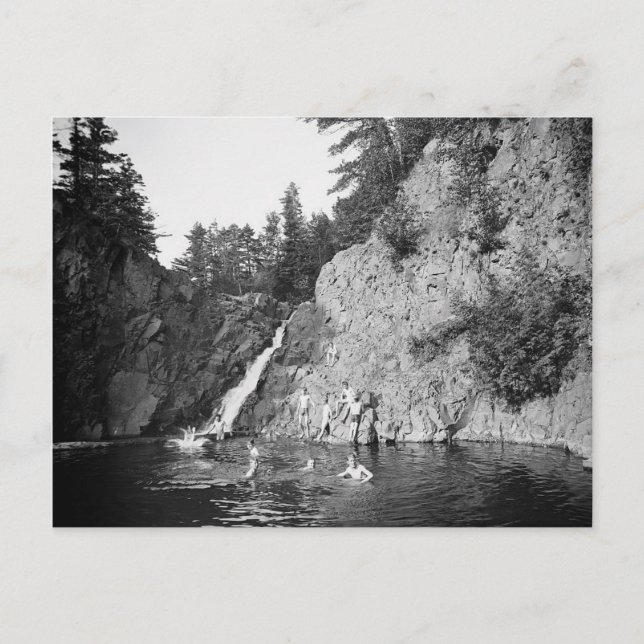 Cartão Postal 1904 Nadando no Parque Lester. Duluth, Minnesota (Frente)