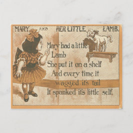 Cartão Postal 1905 Vintage Mary e a sua placa de Posto Lamb Rhym