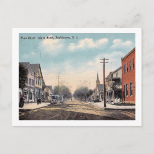 Cartão Postal 1912, Rua principal, NJ Vintage, na Inglaterra