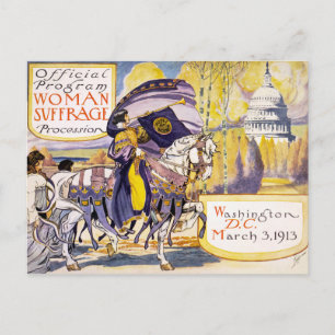 Cartão Postal 1913 Marcha dos Direitos das Mulheres Washington D