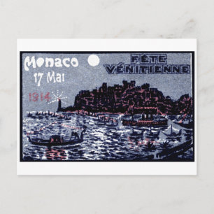 Cartão Postal 1914 Festival Venetiano de Mônaco