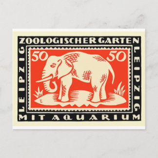 Cartão Postal 1919 Alemanha Zoo Leipzig Notgeld