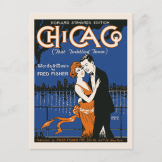 Cartão Postal 1920 de dança estilo, música de Chicago
