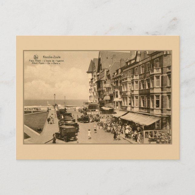 Cartão Postal 1920 Knokke Zoute Belgium A hora de aperitivo (Frente)