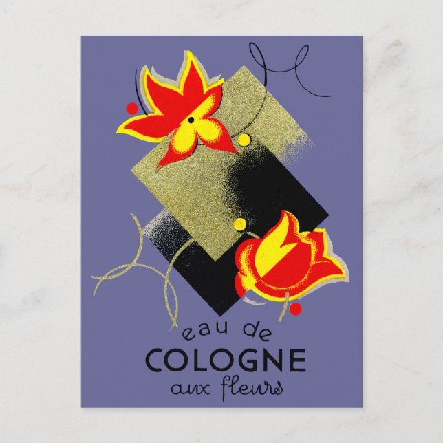 Cartão Postal 1920 perfume floral francês (Frente)