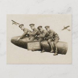 Cartão Postal 1920 Vintage Soldiers Engraçado