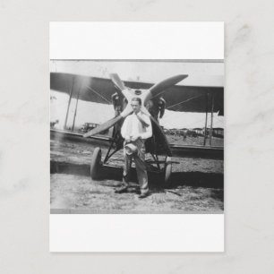 Cartão Postal 1920's Man with Airplane
