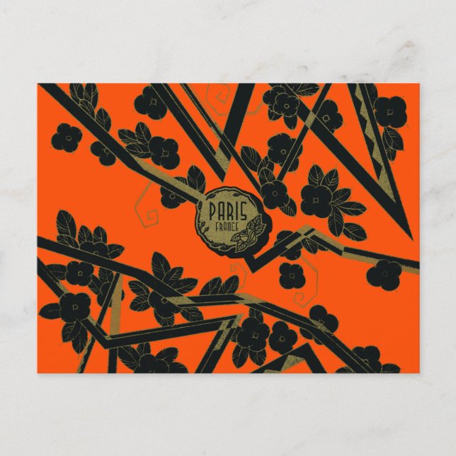 Cartão Postal 1925 Art Deco Paris perfume França (Frente)