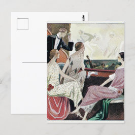 Cartão Postal 1930 Mulheres Vintage em Vestidos de Gala  