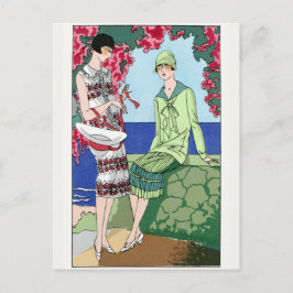 Cartão Postal 1930 Vintage Mulheres em Vestidos do Dia