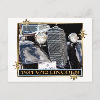 CARTÃO POSTAL 1934 V-12 LINCOLN