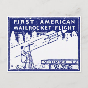 Cartão Postal 1935 American Rocket Mail