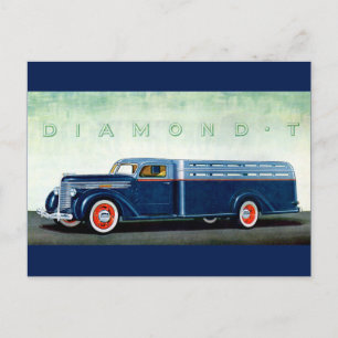 Cartão Postal 1937 caminhão azul Diamond T