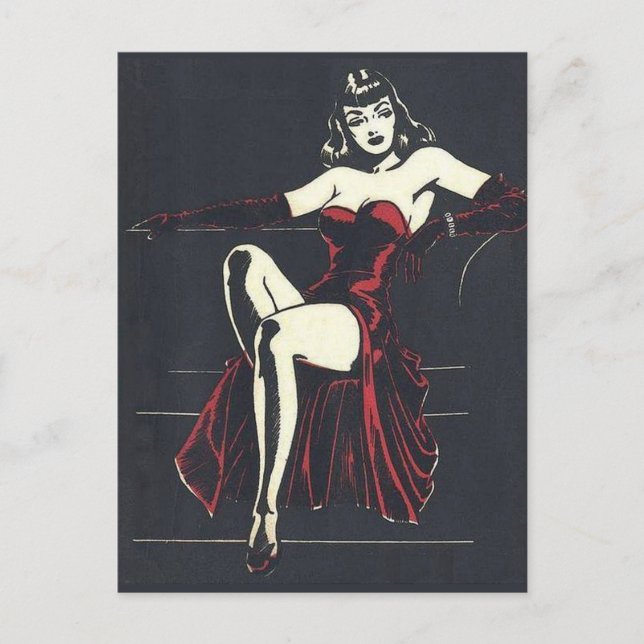 Cartão Postal 1940 femme fatale (Frente)