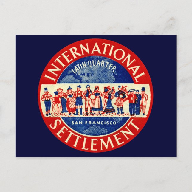 Cartão Postal 1940 International Settlement San Francisco (Frente)