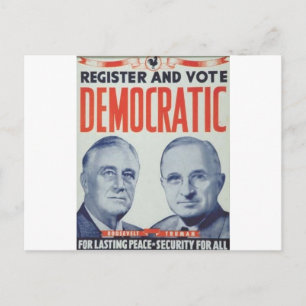 Cartão Postal 1940 Roosevelt - Truman
