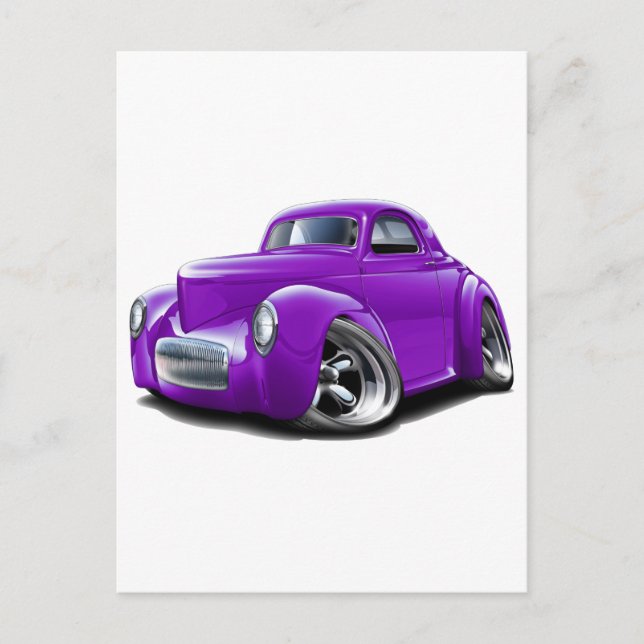 Cartão Postal 1941 Willys Purple Car (Frente)