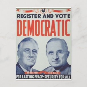 Cartão Postal 1944 Roosevelt - Truman