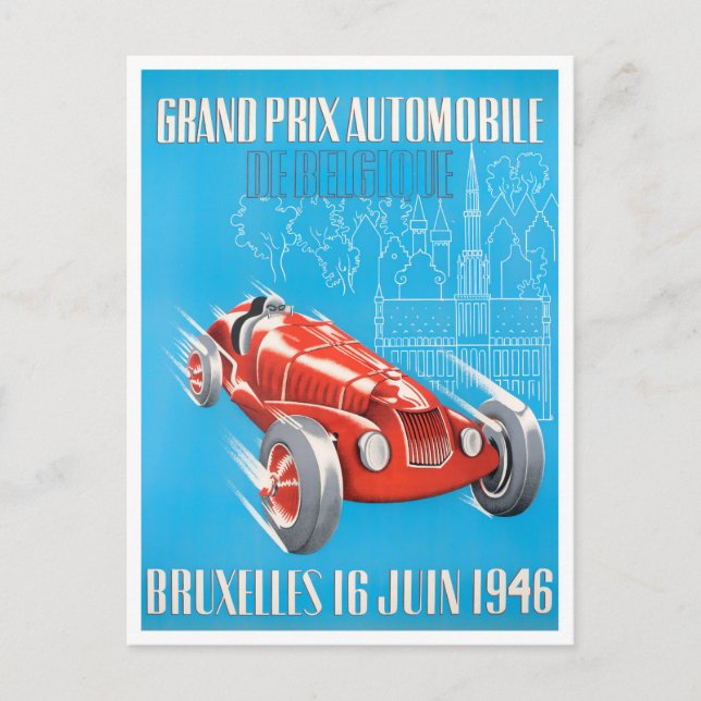 Cartão Postal 1946 Bruxelles Grand Prix Vintage (Frente)