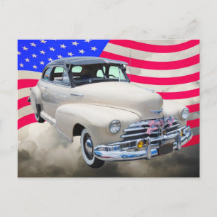 Cartão Postal 1948 Chevrolet Fleetmaster E American Flag