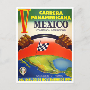 Cartão Postal 1954 Corrida de vintagem de Carrera Panamericana