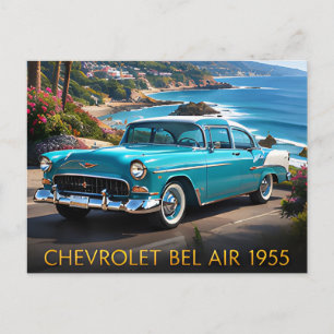 Cartão Postal 1955 Chevrolet Bel Air Carro Americano Clássico