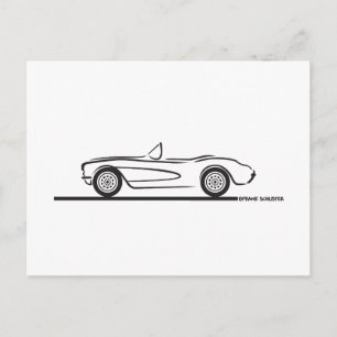 Cartão Postal 1956 1957 Chevrolet Corvette