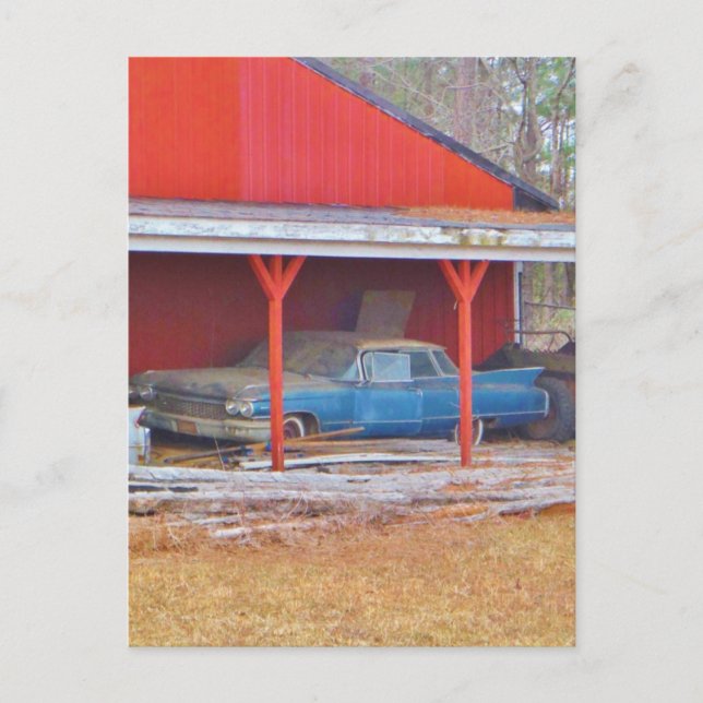 Cartão Postal 1960 BLUE SADAND DEVILLE Antique car (Frente)