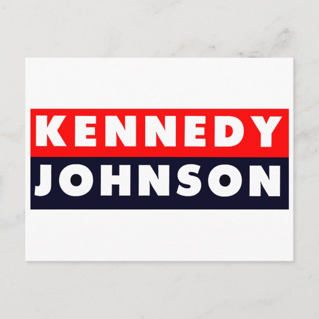 Cartão Postal 1960 Kennedy Johnson Bumper Sticker (Frente)