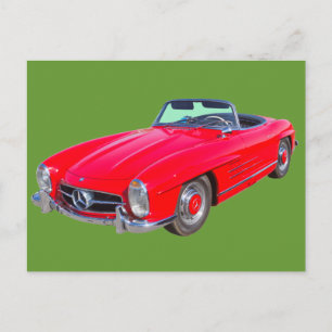Cartão Postal 1960 Mercedes Benz 300 SL Convertível