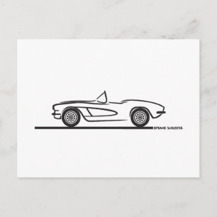 Cartão Postal 1961 1962 Chevrolet Corvette