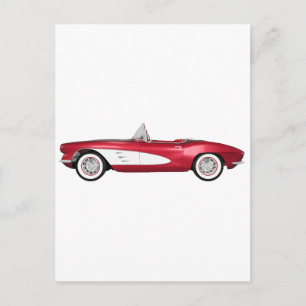 Cartão Postal 1961 Corvette C1: Candy Apple Finish: