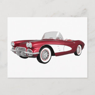 Cartão Postal 1961 Corvette C1: Candy Apple Finish: