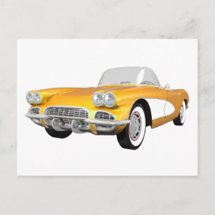 Cartão Postal 1961 Corvette C1: Término Amarelo: