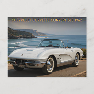 Cartão Postal 1962 Chevrolet Corvette Conversível Vintage Americ