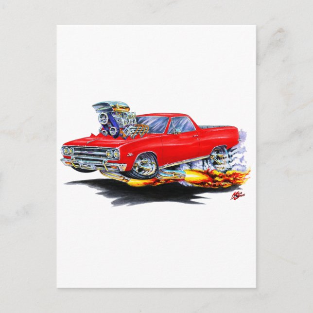 Cartão Postal 1964-65 Caminhão Vermelho El Camino (Frente)