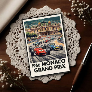 Cartão Postal 1966 Grande Prêmio de Mônaco Vintage