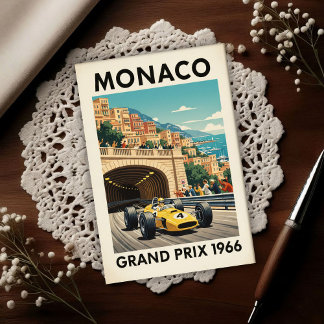 Cartão Postal 1966 Monaco Grand Prix Vintage