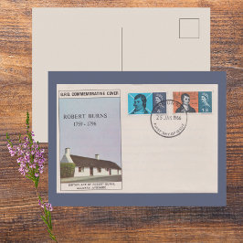 Cartão Postal 1966 Robert Burns Primeiro Dia Capa Antiga Literár