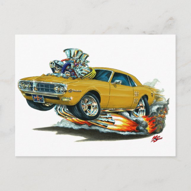 Cartão Postal 1967-68 Carro Dourado Firebird (Frente)