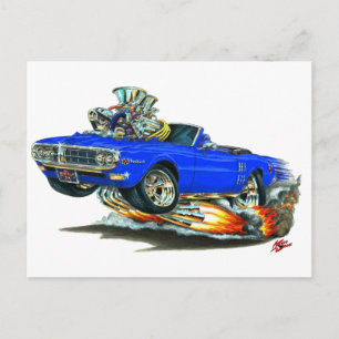Cartão Postal 1967-68 Firebird Blue Convertível