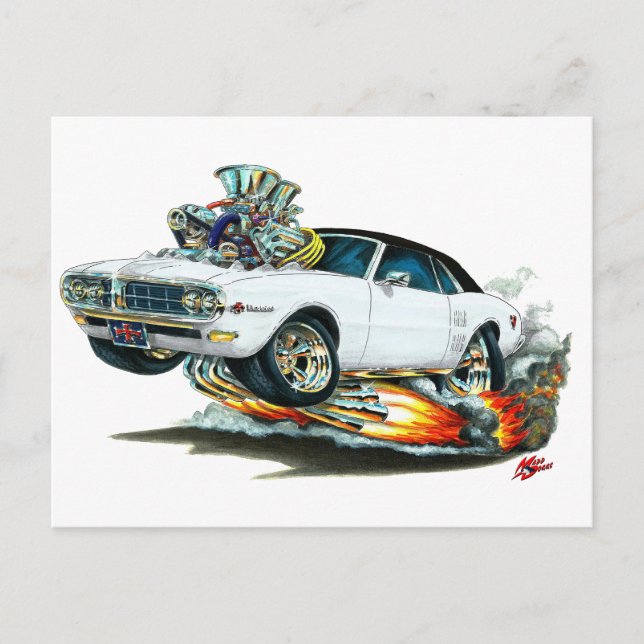 Cartão Postal 1967-68 Firebird White-Black Top (Frente)