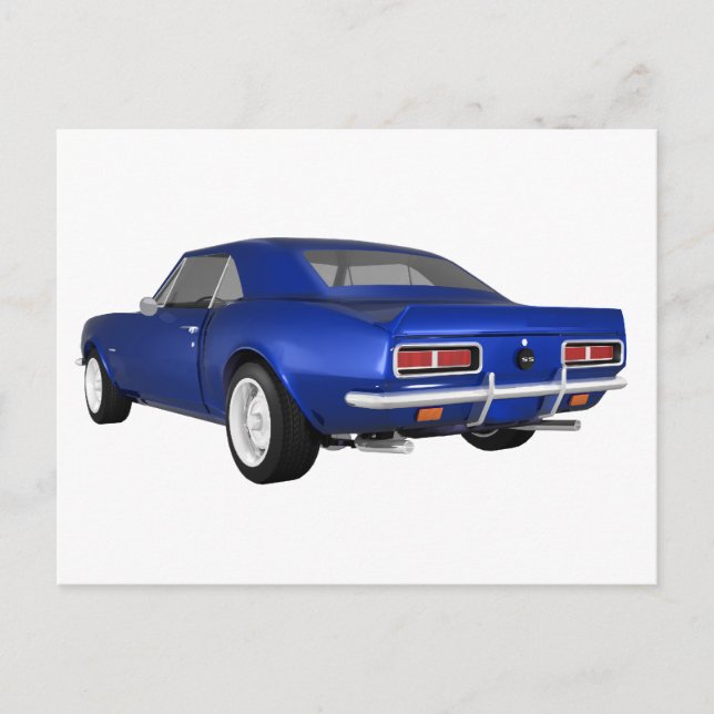 Cartão Postal 1967 Camaro SS: Término Azul: Modelo 3D: (Frente)