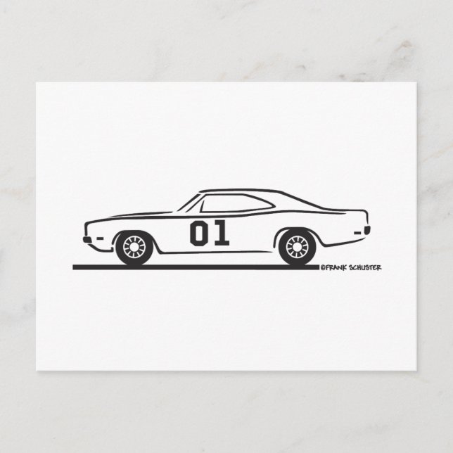 Cartão Postal 1969, Carregador de Dodge General Lee (Frente)