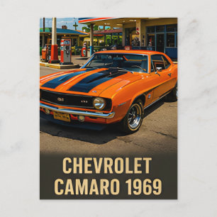 Cartão Postal 1969 Chevrolet Camaro Carro Americano Clássico Mus